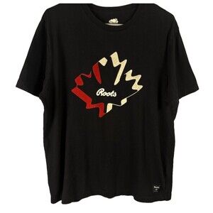Roots Canada Mens Size M Velvet Logo T-Shirt